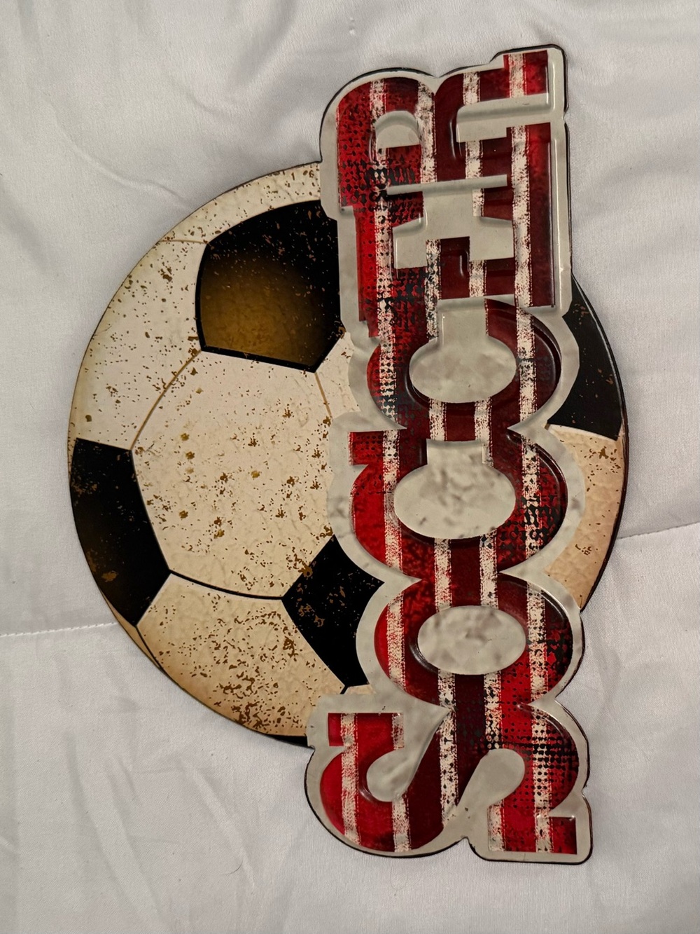Soccer Wall Decor with Red and Black Accents